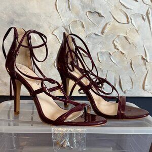 Allegra K Strappy Lace-Up Stiletto Heel Sandals – Burgundy – Size 7.5 – NWOT